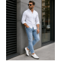 Pantofi barbati casual de vara cu perforatii - Corsa Piele Naturala Alb GKR506A